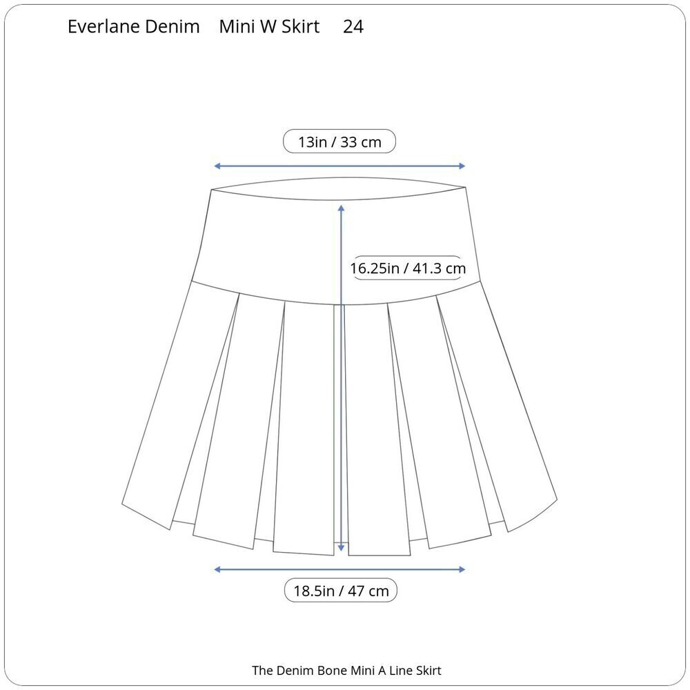 Everlane Woman Size 24 White Cotton Denim Mini A Line W Skirt Casual FLAWED - Picture 6 of 9